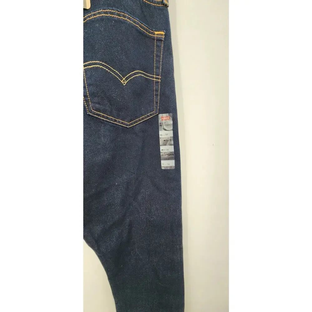 New NWT Levi's‎ 512 Slim Taper Eco Ease Size 36 X 32 Dark Wash